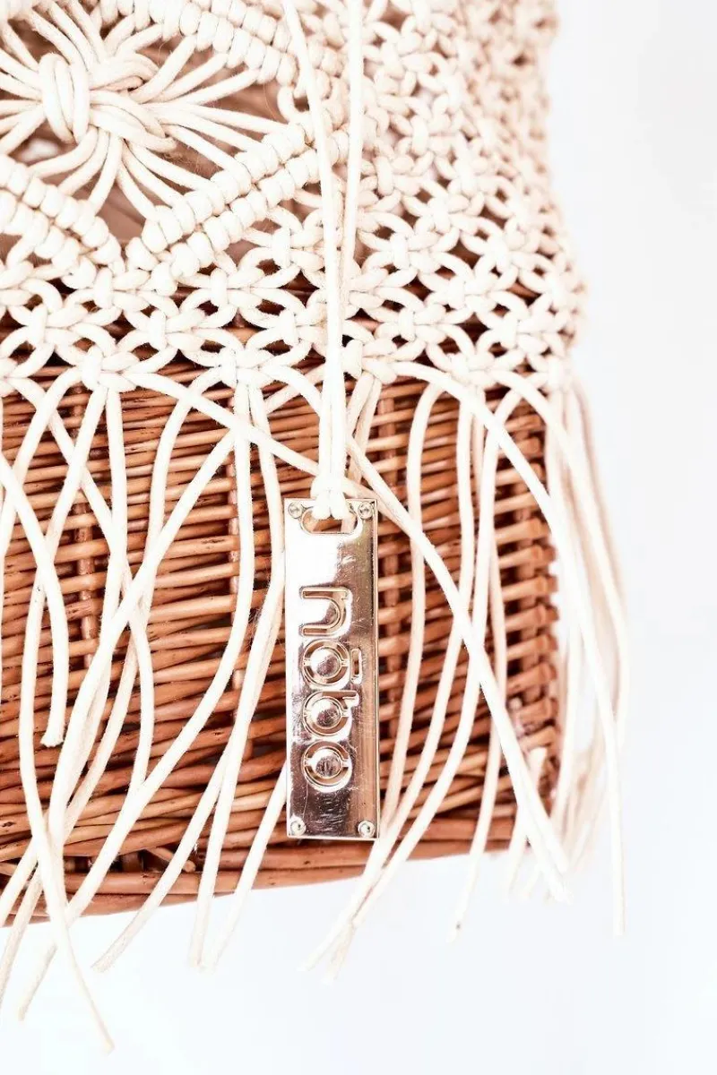 Discount Pleciona Torebka Koszyczek XK0050 Beżowa Torebki Plażowe|Torebki Nobo