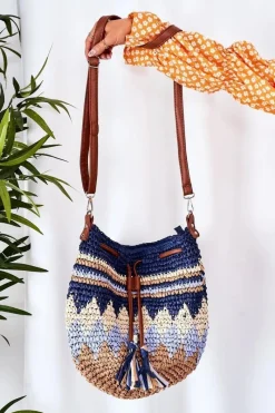 Torebki Plażowe|Torebki Nobo></noscript>Nobo Pleciona Torebka Listonoszka XK0430 Granatowa