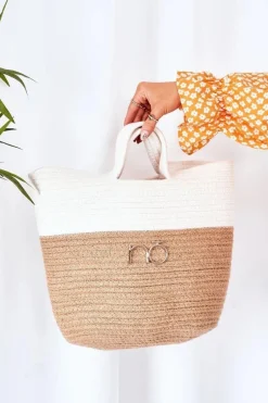 Torebki Plażowe|Torebki Nobo>Nobo Pleciona Torebka Shopper Do Ręki XK0130 Beżowa