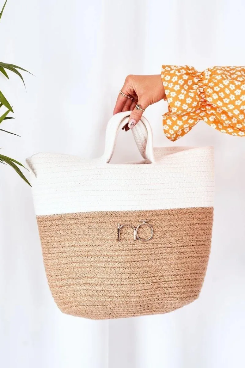 Torebki Plażowe|Torebki Nobo>Nobo Pleciona Torebka Shopper Do Ręki XK0130 Beżowa