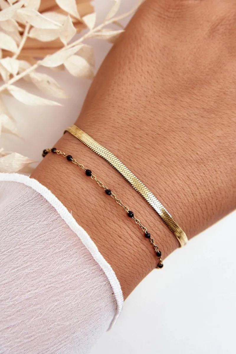 Online Podwójna Bransoletka Żmijka I Ankier Złota Bransoletki