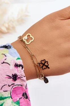 Bransoletki>Glam Chic Podwójna Bransoletka Z Zawieszkami Złota