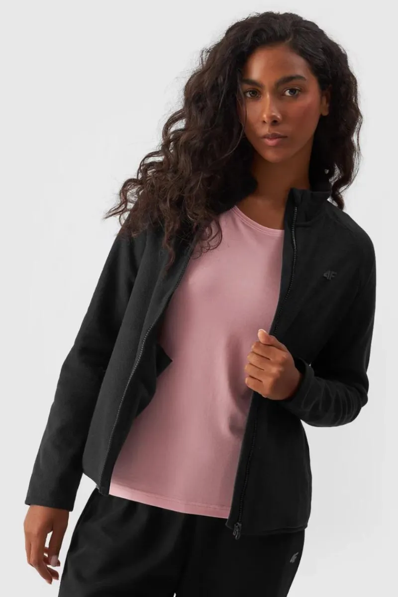 Polar Damski Regular Ze Stójką WMM00TFLEF294-20S Czarny Damskie Bluzy Damskie|Odzież 4F