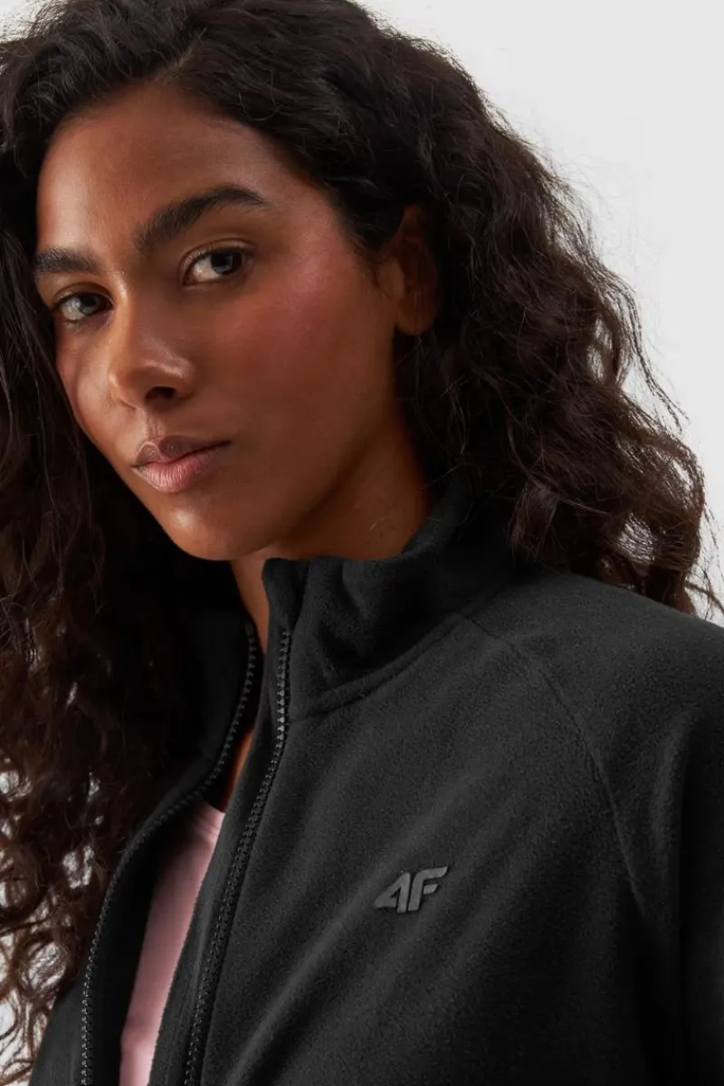 Polar Damski Regular Ze Stójką WMM00TFLEF294-20S Czarny Damskie Bluzy Damskie|Odzież 4F