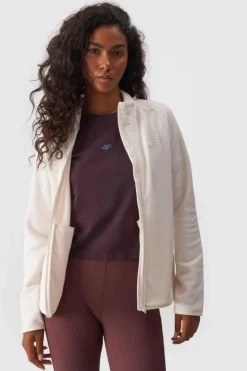 Outlet 4F Polar Damski Regular Ze Stójką WMM00TFLEF294-12S Kremowy