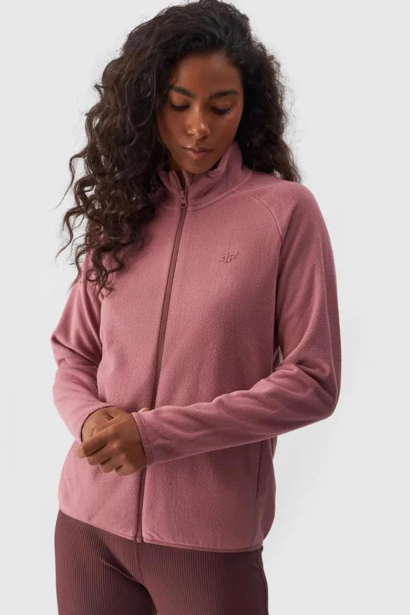Bluzy Damskie|Odzież 4F>4F Polar Damski Regular Ze Stójką WMM00TFLEF294-53S Różowy