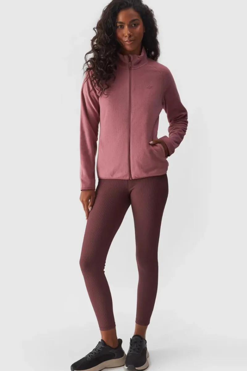 Bluzy Damskie|Odzież 4F>4F Polar Damski Regular Ze Stójką WMM00TFLEF294-53S Różowy