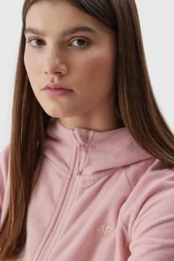 Bluzy Damskie|Odzież 4F></noscript>4F Polar Damski Z Kapturem AW23TFLEF147-65S Różowy