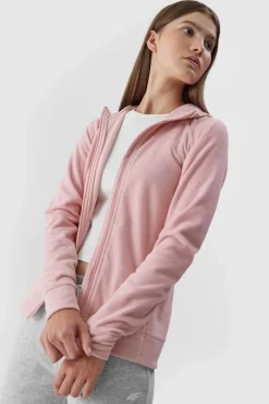 Bluzy Damskie|Odzież 4F></noscript>4F Polar Damski Z Kapturem AW23TFLEF147-65S Różowy