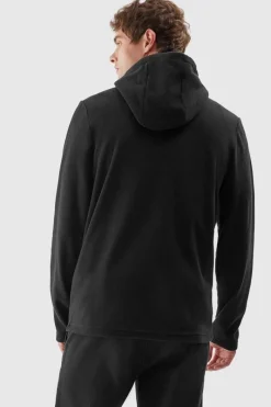 Best Polar Męski Z Kapturem AW23TFLEM121-20S Czarny Męskie Bluzy Męskie|Odzież 4F