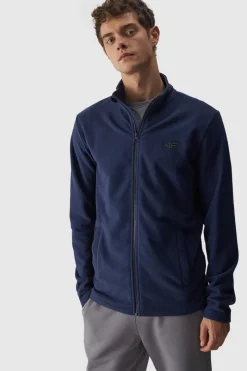 Online Polar Męski Regular Ze Stójką WMM00TFLEM289-31S Granatowy Męskie Bluzy Męskie|Odzież 4F