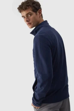 Online Polar Męski Regular Ze Stójką WMM00TFLEM289-31S Granatowy Męskie Bluzy Męskie|Odzież 4F