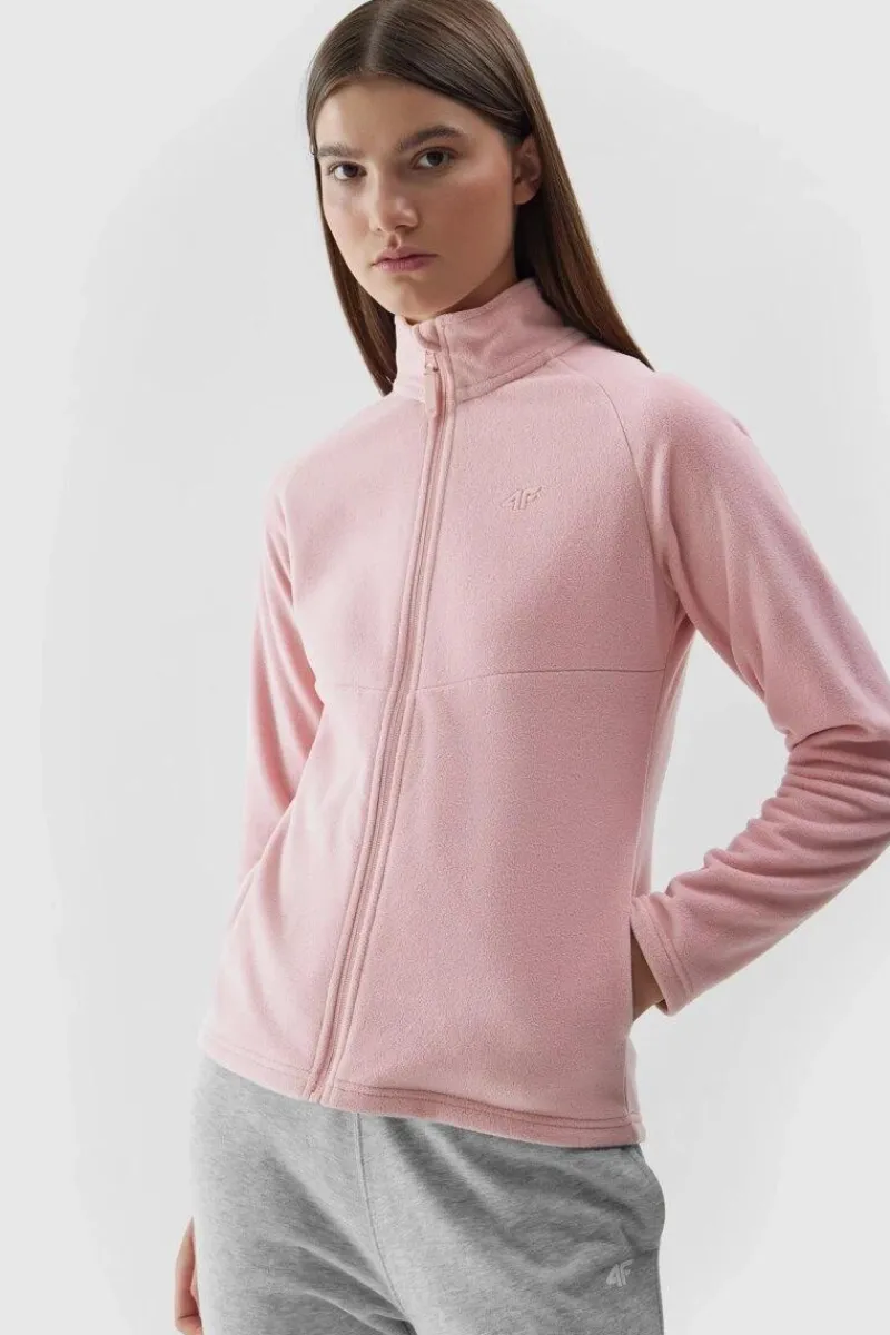 Hot Polar Ze Stójką Regular Damski AW23TFLEF146-65S Damskie Bluzy Damskie|Odzież 4F