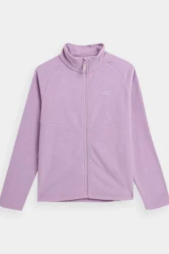 Bluzy Damskie|Odzież 4F>4F Polar Ze Stójką Regular Damski AW23TFLEF146-52S Fioletowy