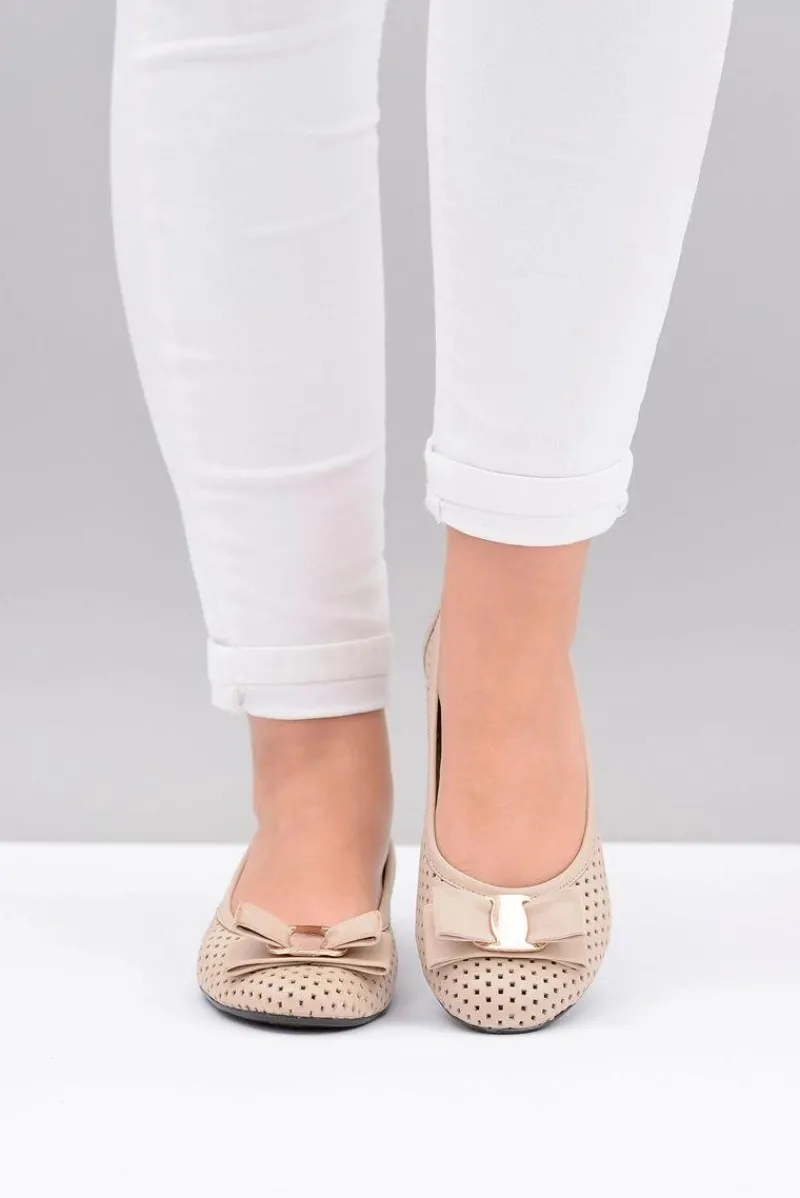 New Polskie Skórzane Ażurowe Balerinki Kokarda Marianna Damskie Baleriny Skórzane|Baleriny Klasyczne