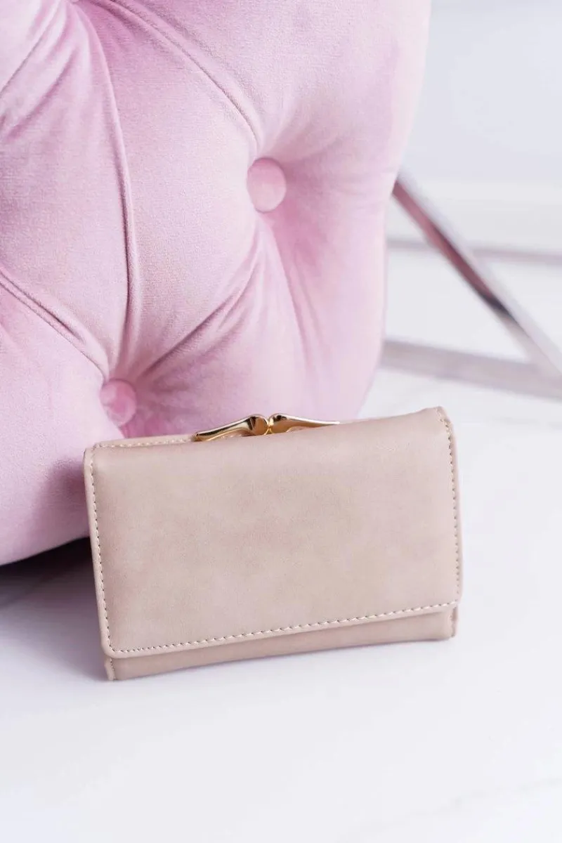 Best Boto Portfel Damski Klasyczny Mały Beżowy Na Bigiel