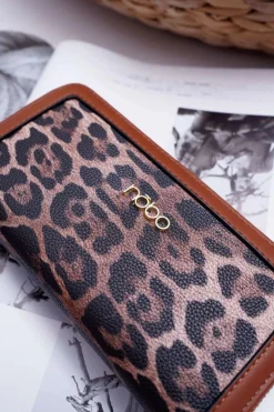 Sale Portfel Damski W Panterkę Brązowy NPUR-H0020-C017 Portfele