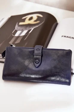 Best Portfel Damski Z Eko Skóry Granatowy Irinda Portfele