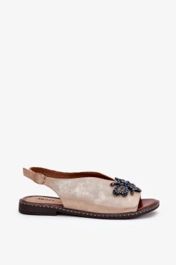 Sandały Płaskie><noscript><img width=