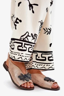 Sandały Płaskie><noscript><img width=