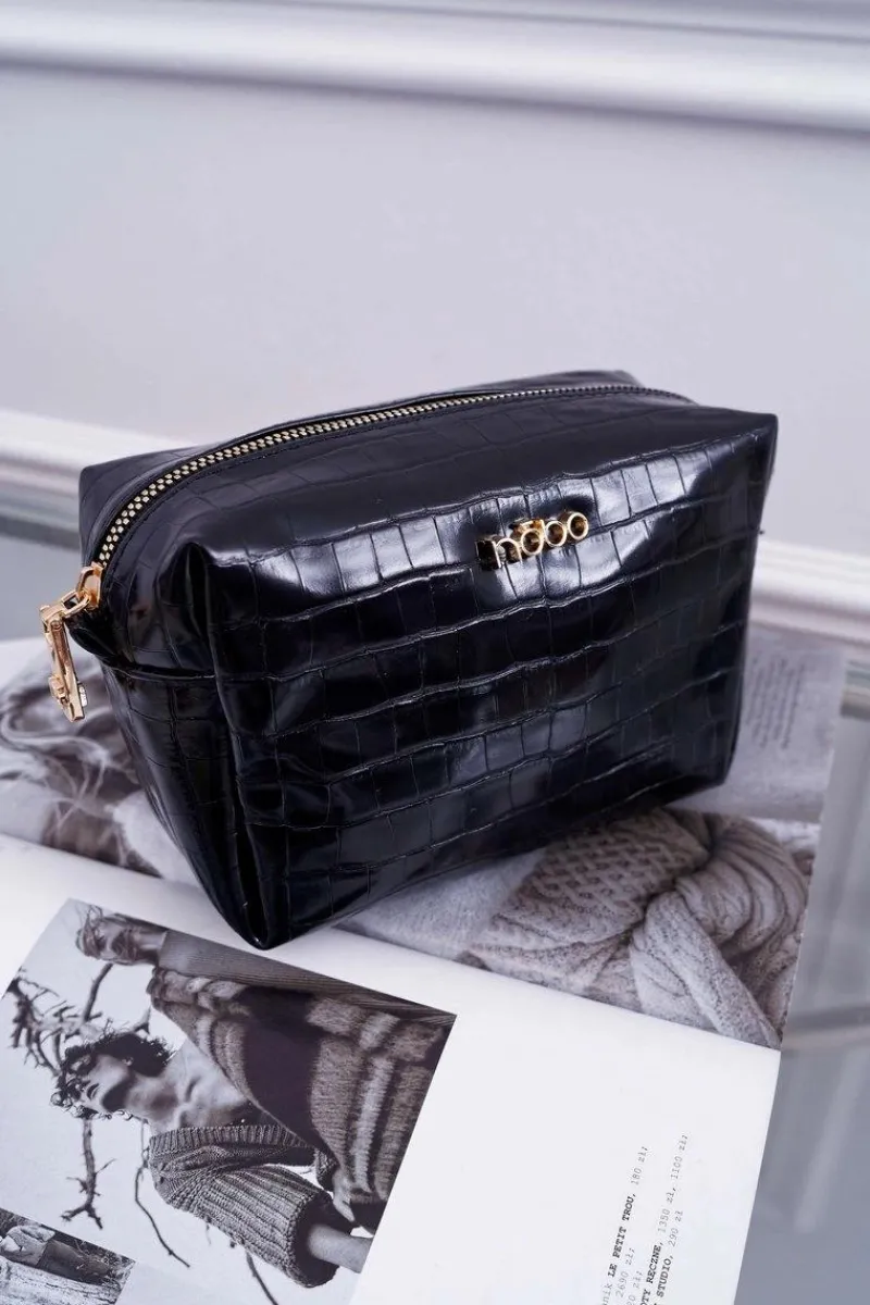 Średnia Damska Kosmetyczka Czarna NCOS-I0321-C020 Damskie Torebki Nobo|Kosmetyczki Damskie