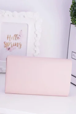 Discount Różowa Damska Kopertówka Złote Okucia Kopertówki