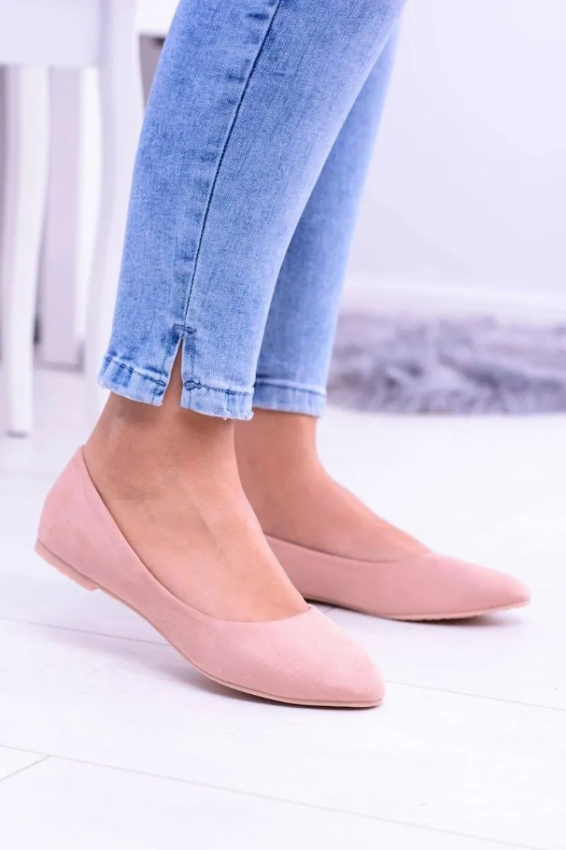 Discount Różowe Damskie Balerinki Zamsz Bueno Damskie Baleriny Klasyczne