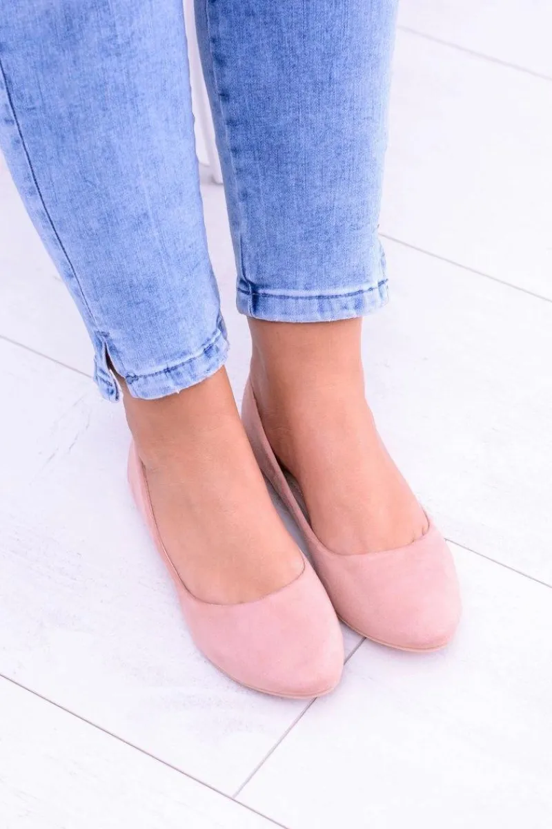 Discount Różowe Damskie Balerinki Zamsz Bueno Damskie Baleriny Klasyczne