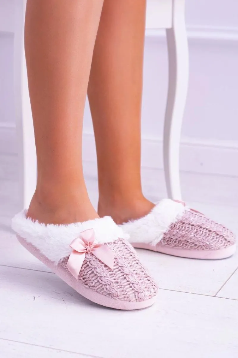 Różowe Damskie Papcie Domowe Klapki Z Futerkiem Dezi Damskie Kapcie Klasyczne|Klapki Z Futerkiem