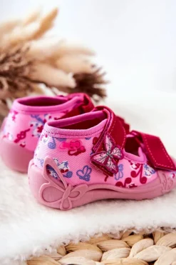 Hot BEFADO Sandałki Na Rzep 342P021 Różowe