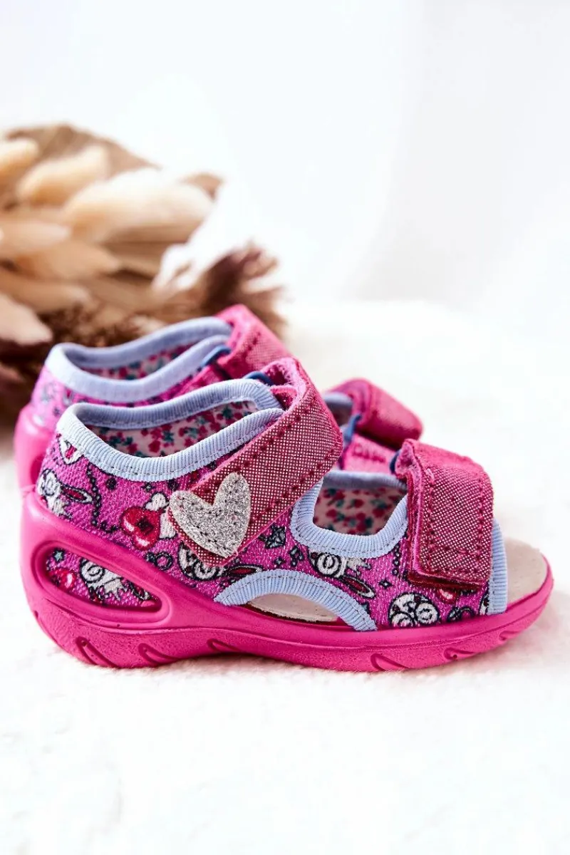 Hot BEFADO Sandałki Na Rzep 065X147 Różowe