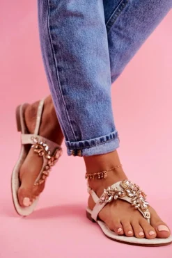 Sandały Płaskie><noscript><img width=