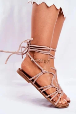 Sandały Płaskie><noscript><img width=