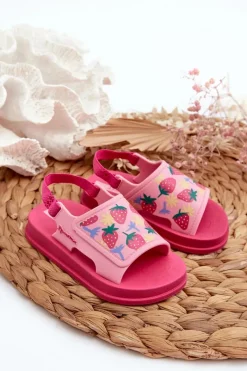 Outlet Sandałki Dziecięce 83545 Soft Baby Różowe Dzieci Dziewczęce|Chłopięce