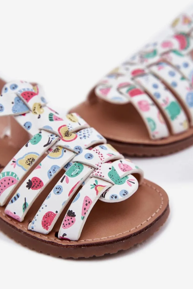 Dziewczęce>Boto Sandałki Dziecięce Dziewczęce Z Eko Skóry Owoce Multikolor Mariana Wielokolorowy