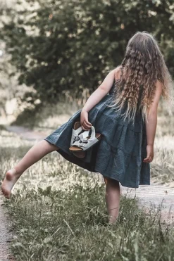 New Boto Sandałki Dziecięce Na Korkowej Platformie Zapinane Na Rzep Szare Rorria Szary