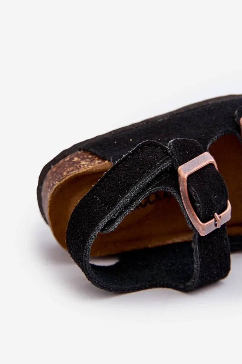 Dziewczęce>Boto Sandałki Dziecięce Na Korkowej Platformie Zapinane Na Rzep Czarne Rorria Czarny