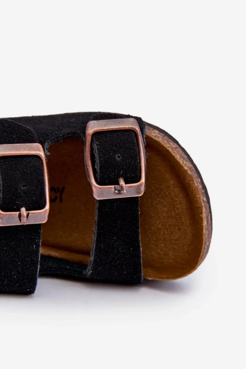 Dziewczęce>Boto Sandałki Dziecięce Na Korkowej Platformie Zapinane Na Rzep Czarne Rorria Czarny