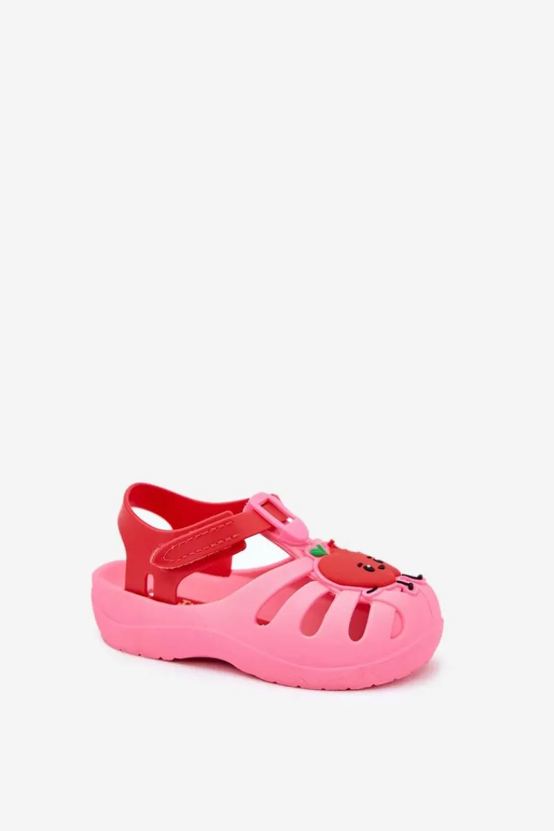 Discount Sandałki Dziecięce Na Rzep Owoce 83615 Summer XIV Różowo-Czerwone Dzieci Chłopięce|Dziewczęce