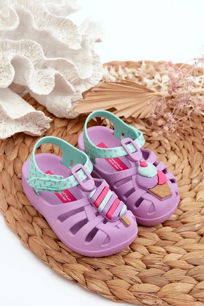 Outlet Sandałki Dziecięce Na Rzep 83486 Summer XIII Baby Fioletowe Dzieci Dziewczęce