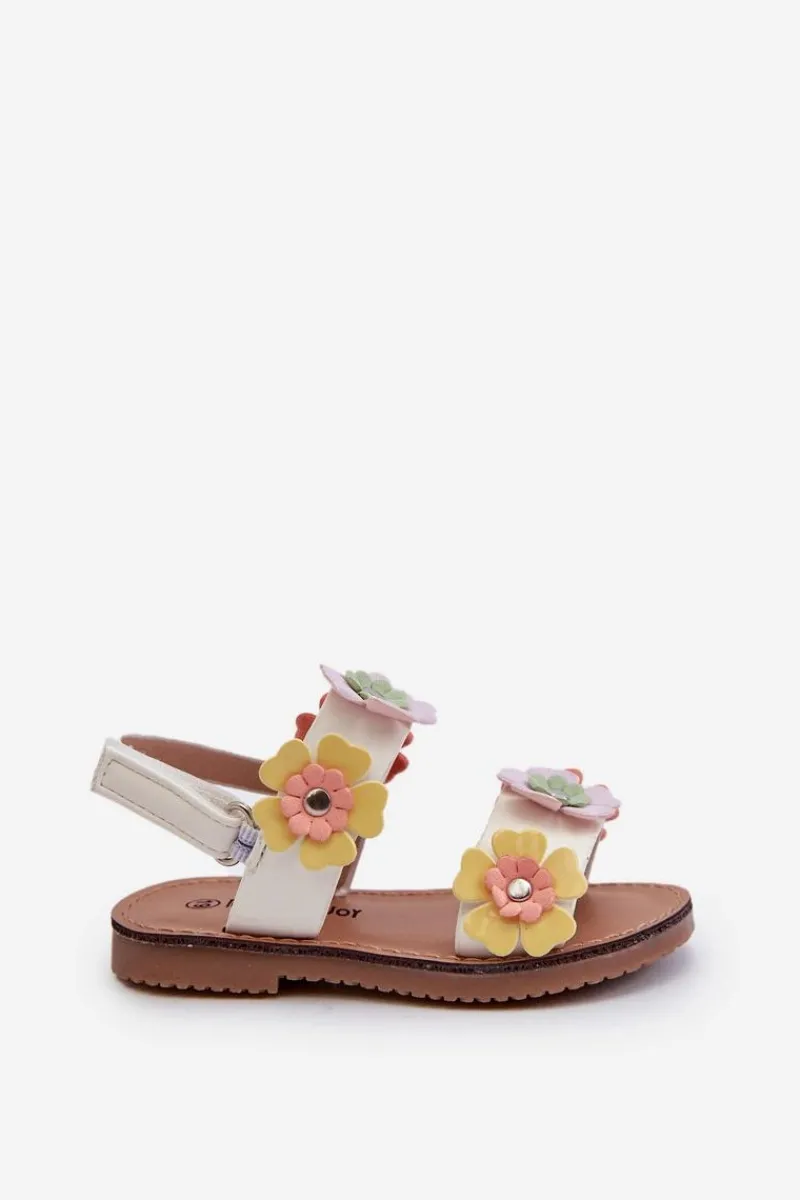 Dziewczęce>Boto Sandałki Dziecięce Ozdobione Kwiatkami Multikolor Tinette Wielokolorowy