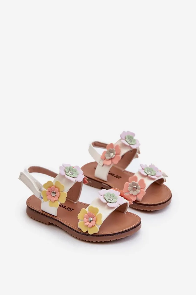 Dziewczęce>Boto Sandałki Dziecięce Ozdobione Kwiatkami Multikolor Tinette Wielokolorowy