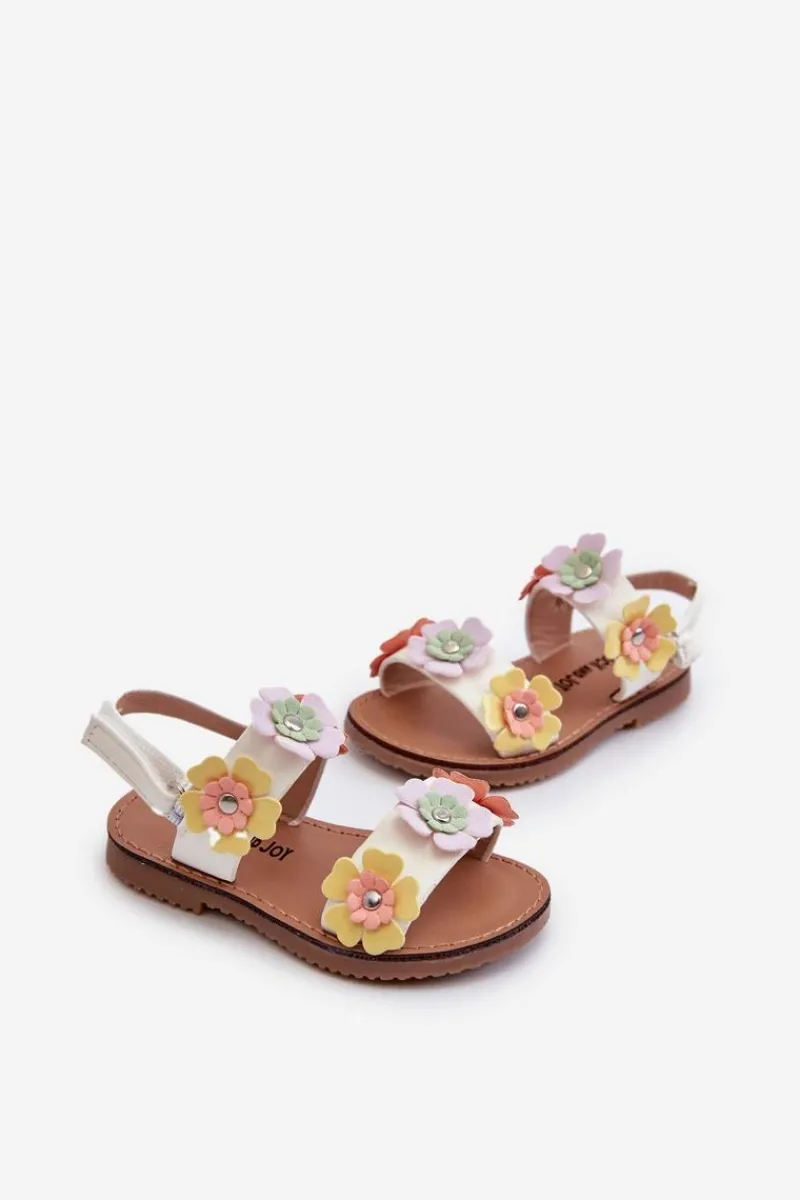 Dziewczęce>Boto Sandałki Dziecięce Ozdobione Kwiatkami Multikolor Tinette Wielokolorowy
