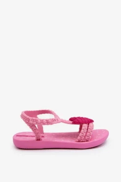 Sandałki Dziecięce Z Sercem 81997 My First Baby Różowe Dzieci Dziewczęce