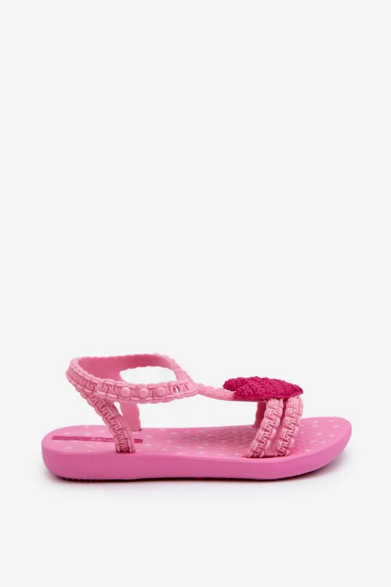 Sandałki Dziecięce Z Sercem 81997 My First Baby Różowe Dzieci Dziewczęce