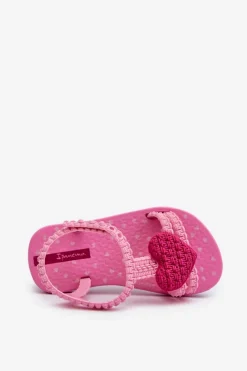 Sandałki Dziecięce Z Sercem 81997 My First Baby Różowe Dzieci Dziewczęce