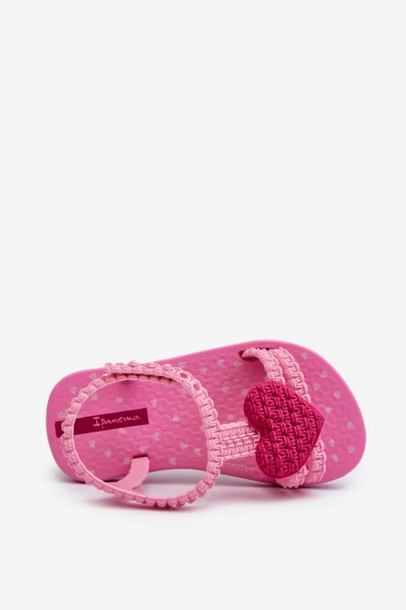Sandałki Dziecięce Z Sercem 81997 My First Baby Różowe Dzieci Dziewczęce