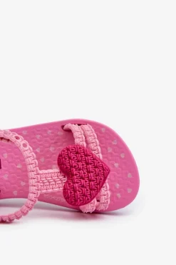 Sandałki Dziecięce Z Sercem 81997 My First Baby Różowe Dzieci Dziewczęce