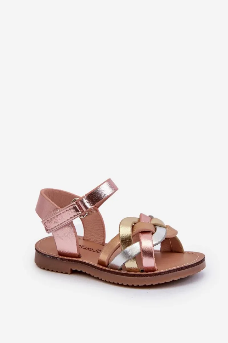 New Boto Sandałki Dziecięce Zapinane Na Rzep Z Przeplatającymi Się Paseczkami Multikolor Dianttha Wielokolorowy