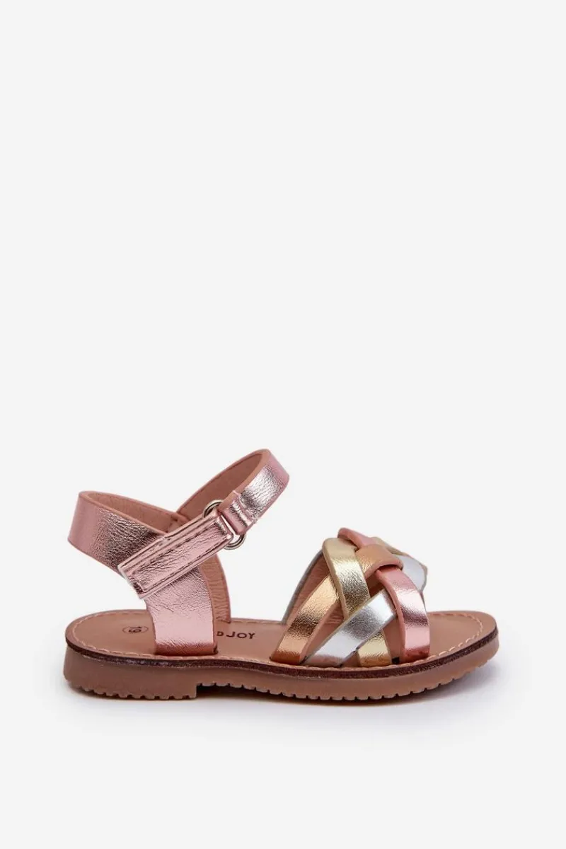 New Boto Sandałki Dziecięce Zapinane Na Rzep Z Przeplatającymi Się Paseczkami Multikolor Dianttha Wielokolorowy